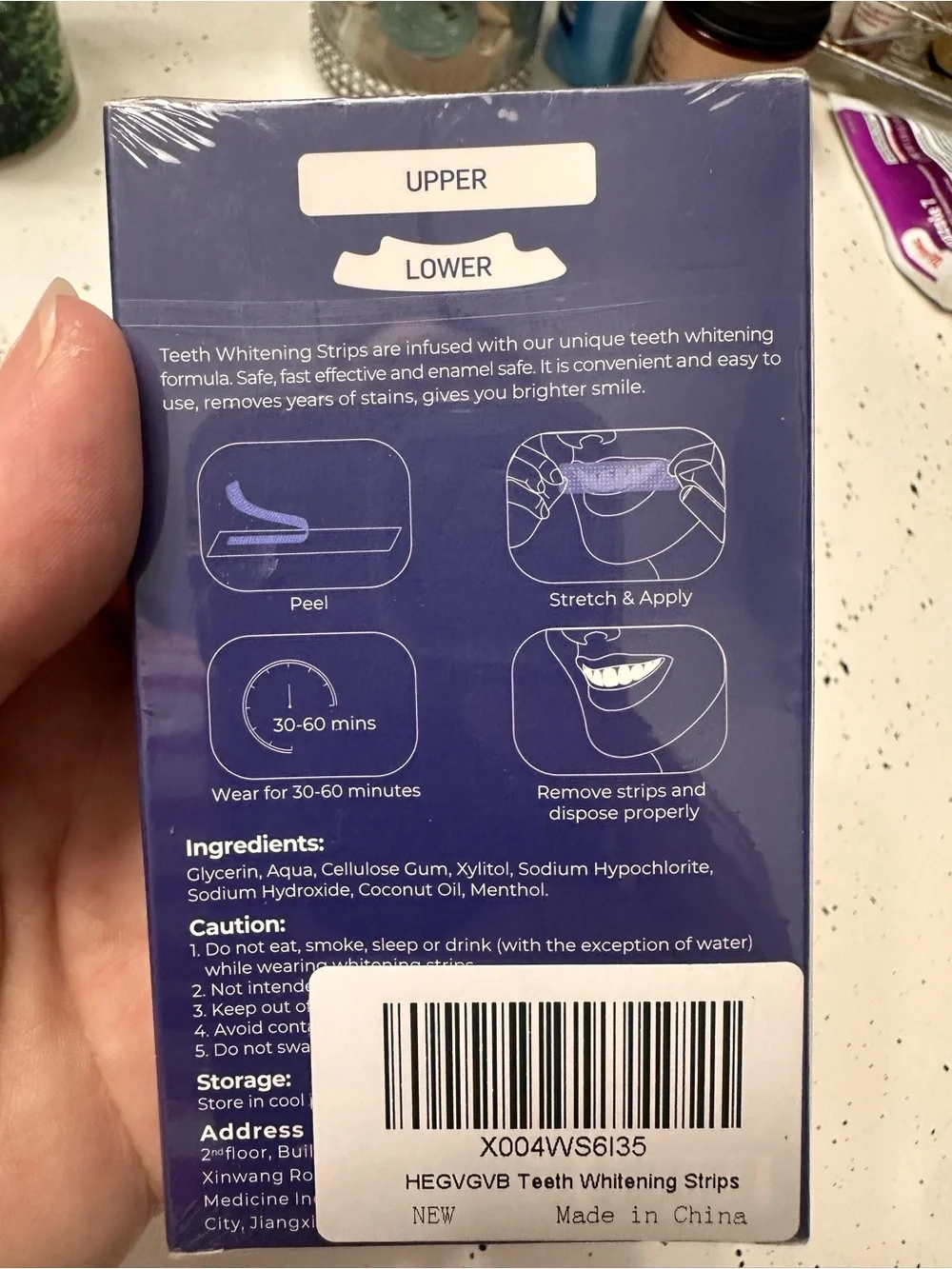 Professional Teeth Whitening Strips - Purple - Mint Flavor